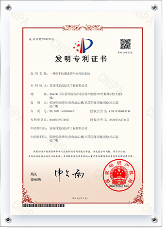 发明专利证书(一种用于检测冰箱气密性的系统)